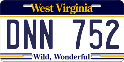 WV license plate DNN752