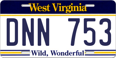 WV license plate DNN753