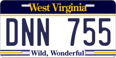 WV license plate DNN755