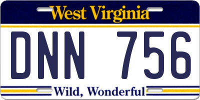 WV license plate DNN756