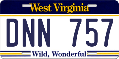 WV license plate DNN757