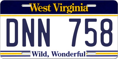 WV license plate DNN758