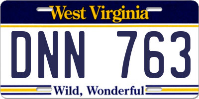 WV license plate DNN763