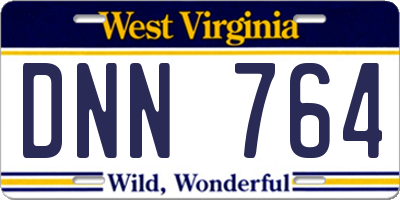WV license plate DNN764