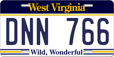 WV license plate DNN766