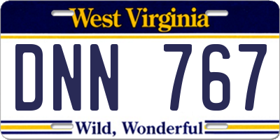 WV license plate DNN767