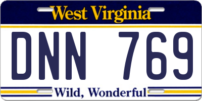 WV license plate DNN769