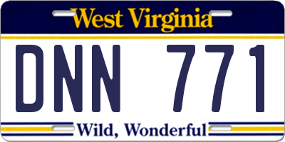 WV license plate DNN771
