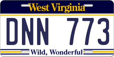 WV license plate DNN773