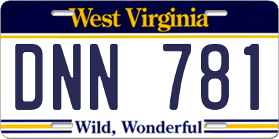 WV license plate DNN781