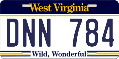 WV license plate DNN784