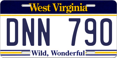 WV license plate DNN790