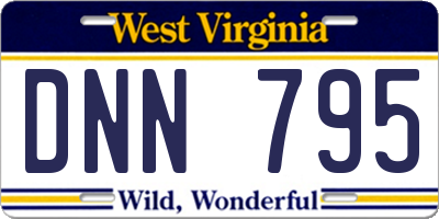 WV license plate DNN795