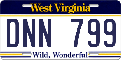 WV license plate DNN799
