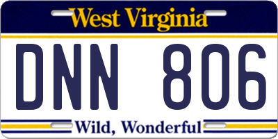 WV license plate DNN806