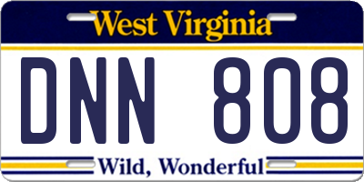 WV license plate DNN808