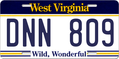 WV license plate DNN809