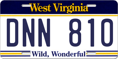 WV license plate DNN810