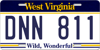 WV license plate DNN811