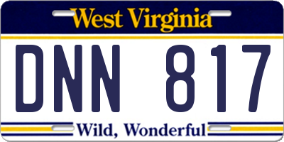 WV license plate DNN817
