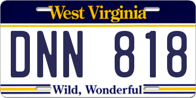 WV license plate DNN818
