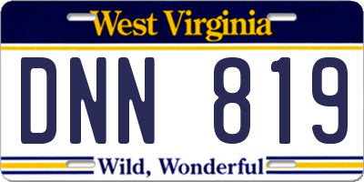 WV license plate DNN819