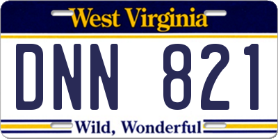 WV license plate DNN821