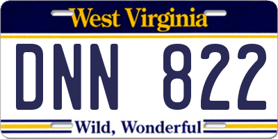 WV license plate DNN822