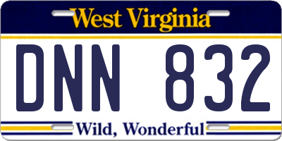 WV license plate DNN832