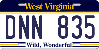 WV license plate DNN835