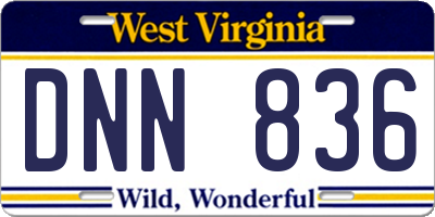 WV license plate DNN836
