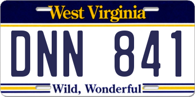 WV license plate DNN841