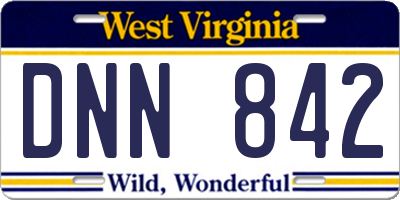 WV license plate DNN842