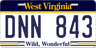 WV license plate DNN843