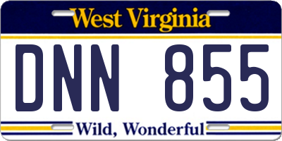 WV license plate DNN855