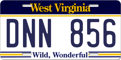 WV license plate DNN856