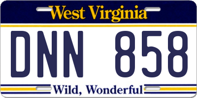 WV license plate DNN858