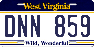 WV license plate DNN859