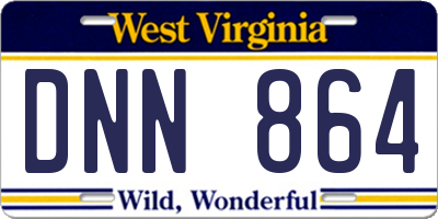 WV license plate DNN864