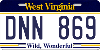 WV license plate DNN869