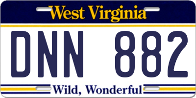 WV license plate DNN882