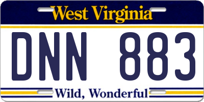 WV license plate DNN883