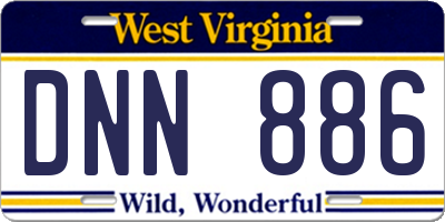 WV license plate DNN886