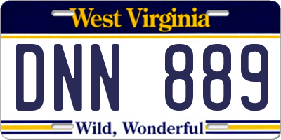 WV license plate DNN889