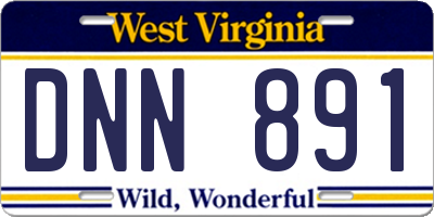 WV license plate DNN891