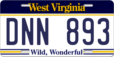 WV license plate DNN893