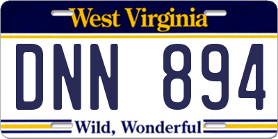 WV license plate DNN894