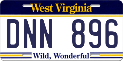 WV license plate DNN896