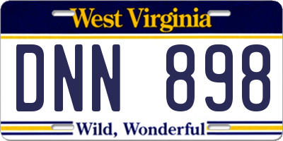 WV license plate DNN898