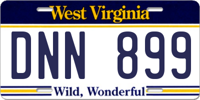 WV license plate DNN899